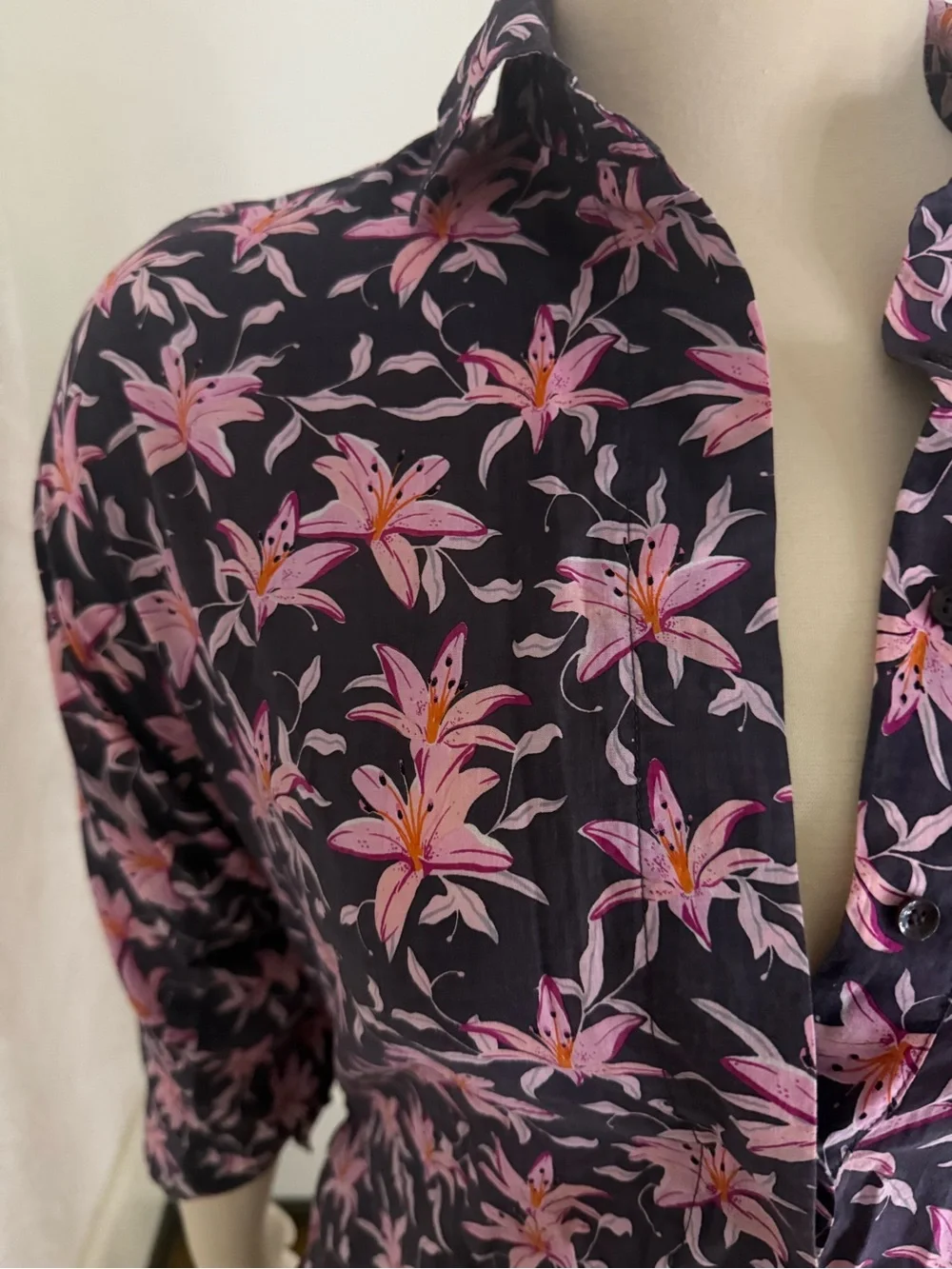 acacia swimwear Black Jumpsuit with Pink Floral Print